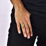 14K Gold Roaring Lion Band Ring | Personalized 18K Gold Wild Animal Beast Ring | 10K Gold Stylish Men Women Gift | Custom Handmade Jewelry - Image 4