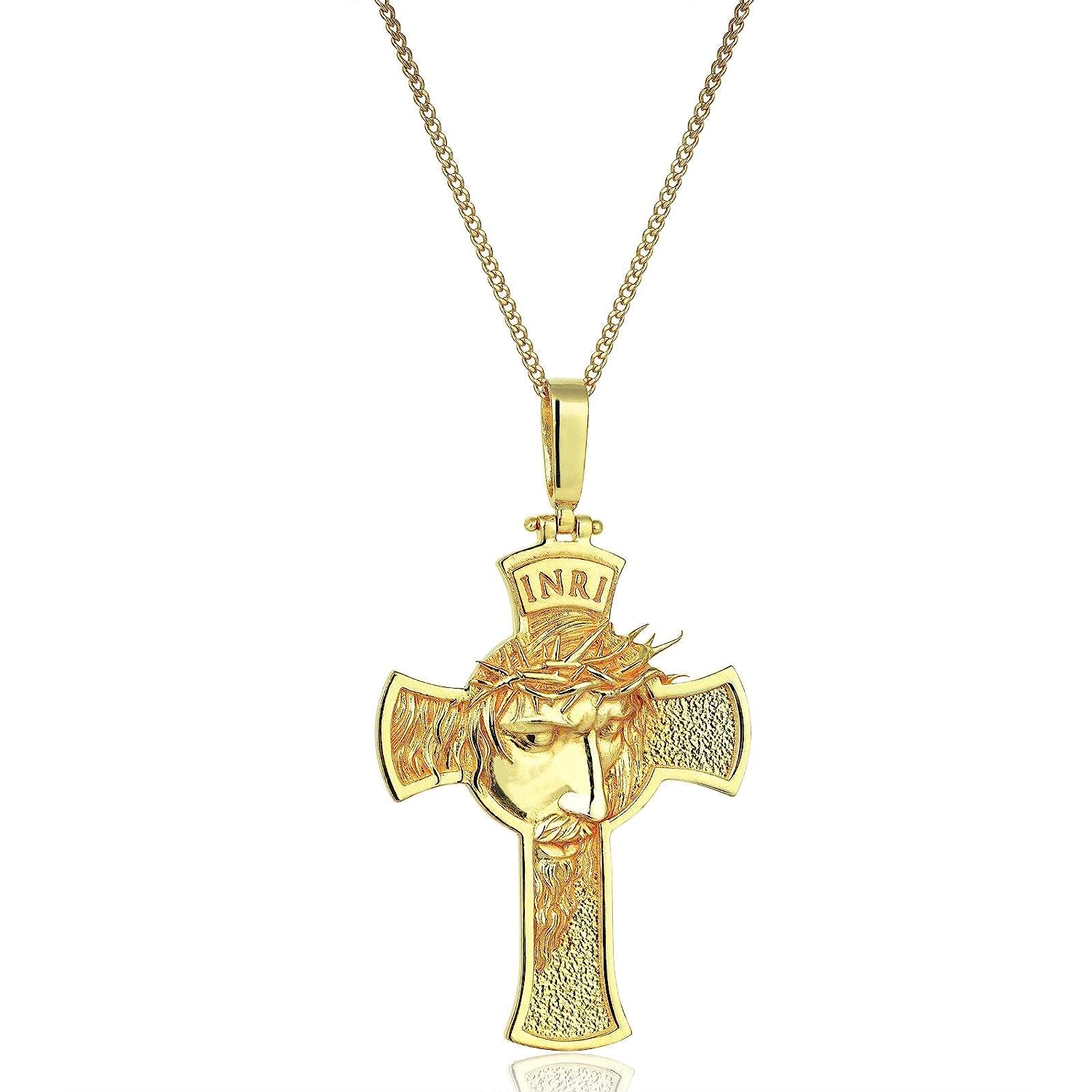 251228020108986_1 14K Gold Christian Men Women Necklace | Christ Jesus Crucifix Religious10K Gold Pendant | Handmade Unisex 18K Gold Jewelry Necklace Pendant - Image 1