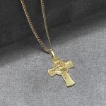 14K Gold Christian Men Women Necklace | Christ Jesus Crucifix Religious10K Gold Pendant | Handmade Unisex 18K Gold Jewelry Necklace Pendant - Image 7