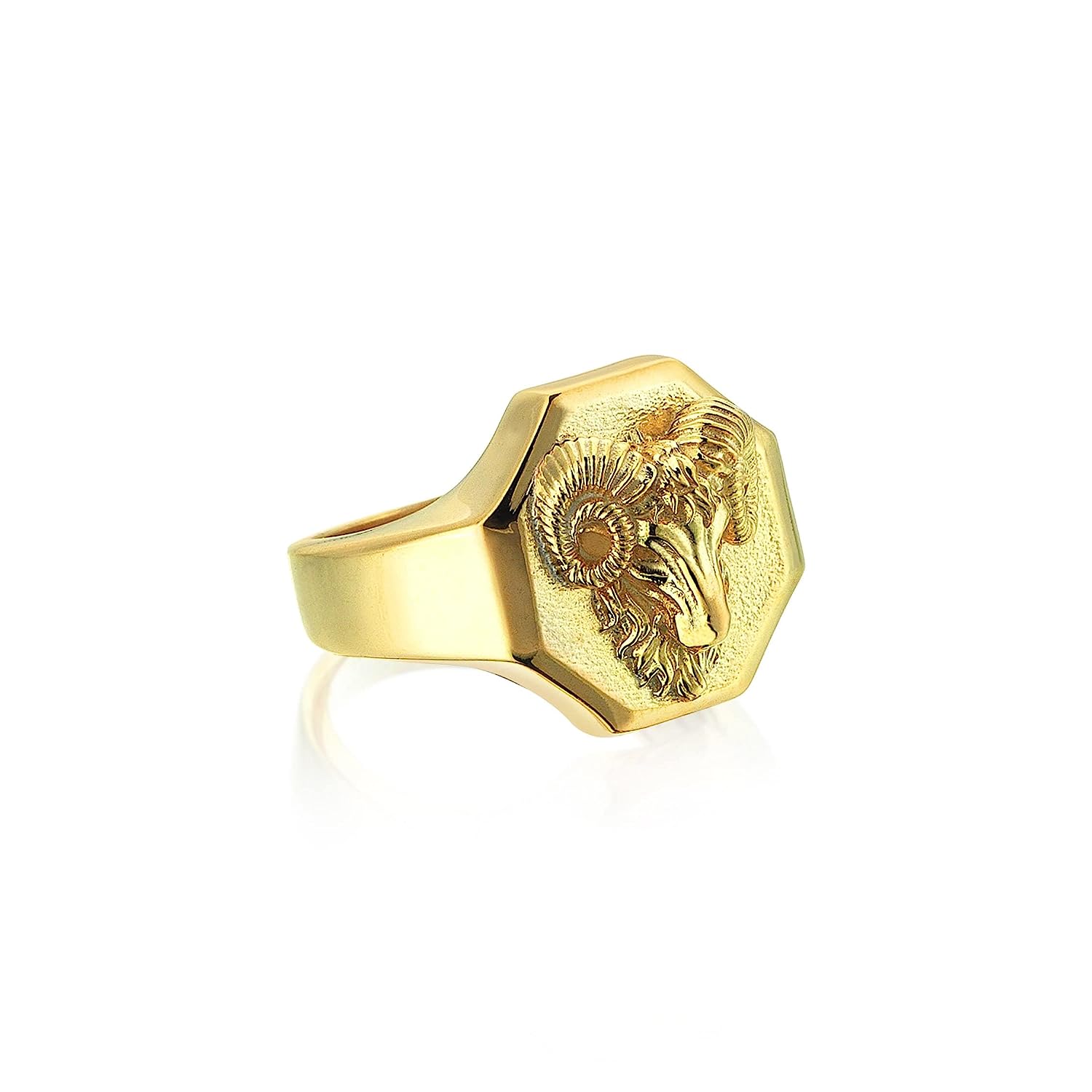 251228020109040_1 10K Gold Aries Ram Zodiac Signet Ring | 14K GOLD Animal Goat Handmade Solid Band Ring | 18K Gold Custom Jewelry Men Women Unique Gift - Image 1
