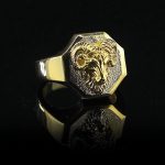 10K Gold Aries Ram Zodiac Signet Ring | 14K GOLD Animal Goat Handmade Solid Band Ring | 18K Gold Custom Jewelry Men Women Unique Gift - Image 7