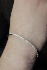 3/4 Carat Natural Diamond Bangle Bracelet for Women in 14k White and Yellow Gold (H-I, I1-I2, cttw) Fold Over by Belantina - Image 4