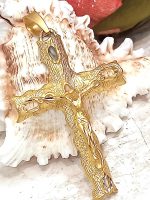 ONE of a KIND gifts for women Cross Solid gold 18k Crucifix Pendant Christian Grandmother Cross gift for Christian women Crucifix Pendant Designer Christianity HANDMADE Jewellery Unique Gift for her - Image 2