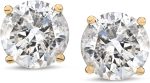 Collection Certified 14k Gold Diamond with Screw Back and Post Stud Earrings (J-K Color, I1-I2 Clarity)