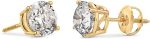 Collection Certified 14k Gold Diamond with Screw Back and Post Stud Earrings (J-K Color, I1-I2 Clarity) - Image 2