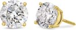 Collection Certified 14k Gold Diamond with Screw Back and Post Stud Earrings (J-K Color, I1-I2 Clarity) - Image 3