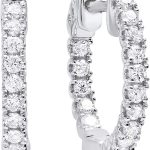 Dazzlingrock Collection 0.50 ct to 2.13 ct Lab Grown Round White Diamond Ladies Hoop Earrings, 14K Gold