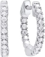 Dazzlingrock Collection 0.50 ct to 2.13 ct Lab Grown Round White Diamond Ladies Hoop Earrings, 14K Gold