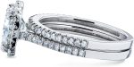 Kobelli Cushion Brilliant Moissanite Halo Bridal Wedding Rings Set 2 3/8 CTW 14k White Gold - Image 3