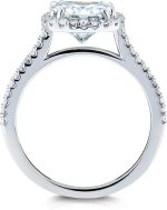Kobelli Cushion Brilliant Moissanite Halo Bridal Wedding Rings Set 2 3/8 CTW 14k White Gold - Image 6