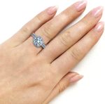 Kobelli Cushion Brilliant Moissanite Halo Bridal Wedding Rings Set 2 3/8 CTW 14k White Gold - Image 7