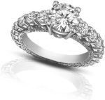 Madina Jewelry 2.25 ct Ladies Round Cut Diamond Accented Engagement Ring in 14 kt White Gold - Image 3