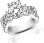 Madina Jewelry 1.75 ct Ladies Round Cut Diamond Engagement Ring in 14 kt White Gold - Image 2