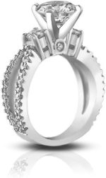 Madina Jewelry 1.75 ct Ladies Round Cut Diamond Engagement Ring in 14 kt White Gold - Image 4