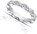 Madina Jewelry 0.60 ct Ladies Round Cut Diamond Eternity Band Ring in Platinum - Image 3
