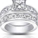 Madina Jewelry 4.50 Ct Princess Cut Diamond Engagement Ring Set in Channel Setting in Platinum
