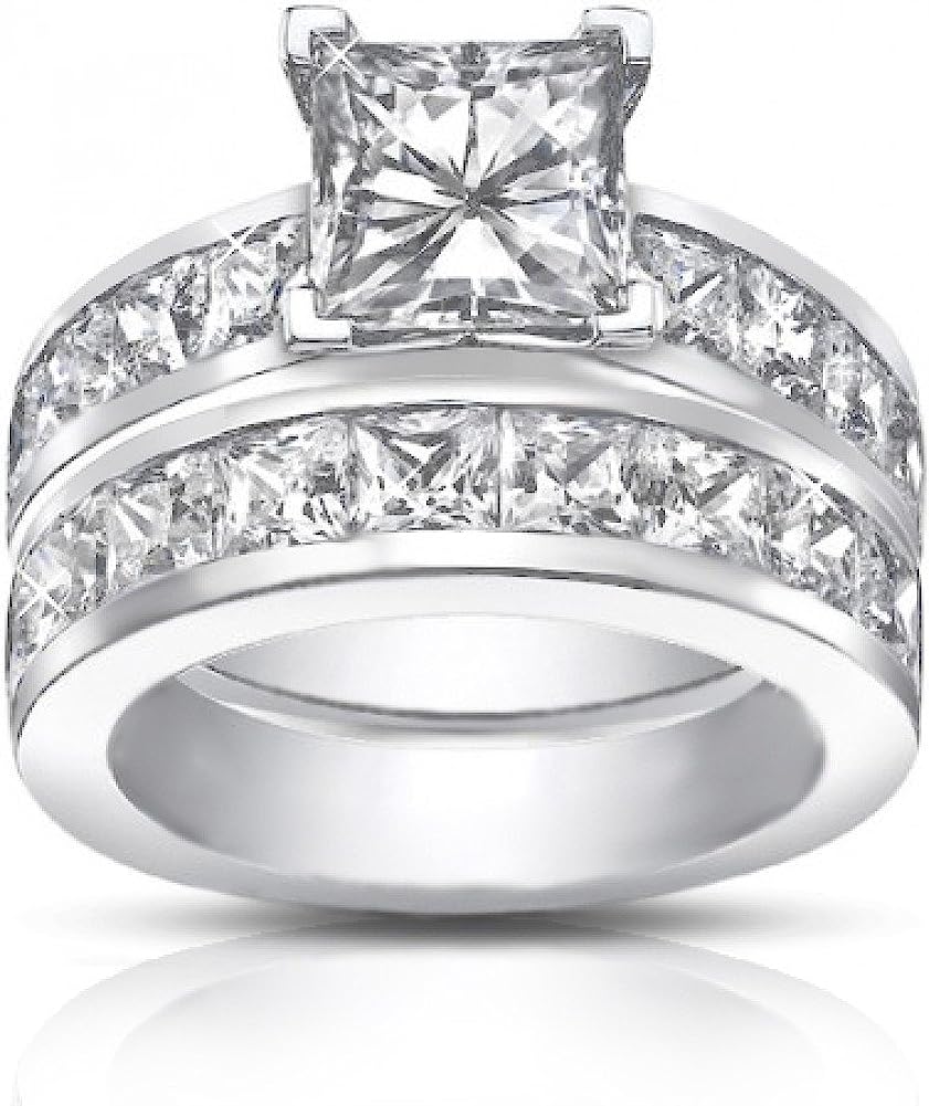 251228020109768_1 Madina Jewelry 4.50 Ct Princess Cut Diamond Engagement Ring Set in Channel Setting in Platinum - Image 1