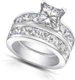 Madina Jewelry 4.50 Ct Princess Cut Diamond Engagement Ring Set in Channel Setting in Platinum - Image 3