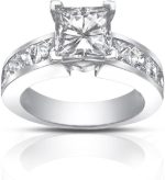 Madina Jewelry 4.50 Ct Princess Cut Diamond Engagement Ring Set in Channel Setting in Platinum - Image 4