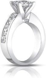 Madina Jewelry 4.50 Ct Princess Cut Diamond Engagement Ring Set in Channel Setting in Platinum - Image 5