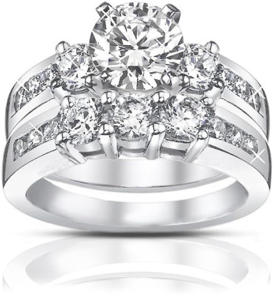 251228020109830_1 Madina Jewelry 1.85 ct Ladies Round Cut Diamond Engagement Accented Ring in Platinum - Image 1