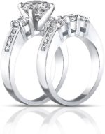 Madina Jewelry 1.85 ct Ladies Round Cut Diamond Engagement Accented Ring in Platinum - Image 4