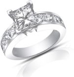 Madina Jewelry 2.50 Ct Ladies Princess Cut Diamond Engagement Ring in Platinum - Image 2