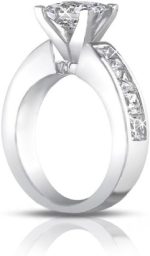 Madina Jewelry 2.50 Ct Ladies Princess Cut Diamond Engagement Ring in Platinum - Image 5
