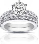 Madina Jewelry 2.25 ct Ladies Round Cut Diamond Engagement Ring Set in Platinum
