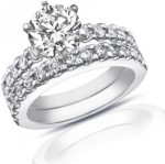 Madina Jewelry 2.25 ct Ladies Round Cut Diamond Engagement Ring Set in Platinum - Image 2