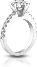 Madina Jewelry 1.45 Ct Round Cut Diamond Engagement Ring with Accented Diamonds in Platinum - Image 4