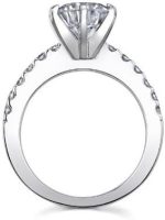 Madina Jewelry 1.45 Ct Round Cut Diamond Engagement Ring with Accented Diamonds in Platinum - Image 6