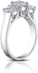 Madina Jewelry 2.25 Ct Three Stone Round Diamond Engagement Ring with Wedding Band in Platinum - Image 4