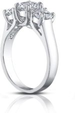 Madina Jewelry 2.25 Ct Three Stone Round Diamond Engagement Ring with Wedding Band in Platinum - Image 5