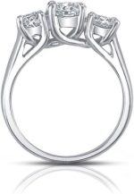 Madina Jewelry 2.25 Ct Three Stone Round Diamond Engagement Ring with Wedding Band in Platinum - Image 6