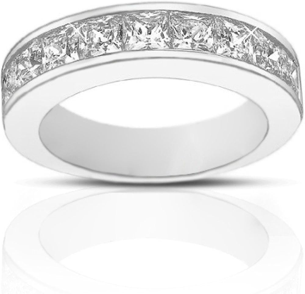 251228020110255_1 Madina Jewelry 2.00 Ct Ladies Princess Cut Diamond Wedding Band Ring in 18 kt White Gold - Image 1