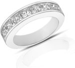 Madina Jewelry 2.00 Ct Ladies Princess Cut Diamond Wedding Band Ring in 18 kt White Gold - Image 2