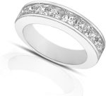 Madina Jewelry 2.00 Ct Ladies Princess Cut Diamond Wedding Band Ring in 18 kt White Gold - Image 3