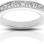 Madina Jewelry 1.00 Ct Ladies Princess Cut Diamond Wedding Band Ring in 18 kt White Gold