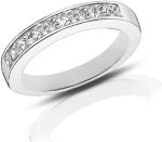 Madina Jewelry 1.00 Ct Ladies Princess Cut Diamond Wedding Band Ring in 18 kt White Gold - Image 2