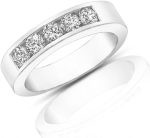 Madina Jewelry 0.50 Ct Round Cut Diamond Wedding Band Ring in Channel Setting in Platinum - Image 2