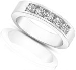 Madina Jewelry 0.50 Ct Round Cut Diamond Wedding Band Ring in Channel Setting in Platinum - Image 3