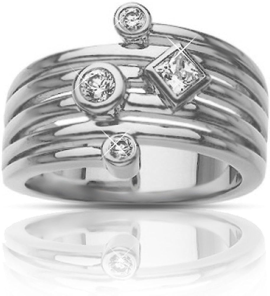 251228020110521_1 Madina Jewelry 0.50 ct Ladies Round and Princess Cut Diamond Anniversary Ring in Platinum - Image 1