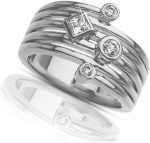 Madina Jewelry 0.50 ct Ladies Round and Princess Cut Diamond Anniversary Ring in Platinum - Image 3