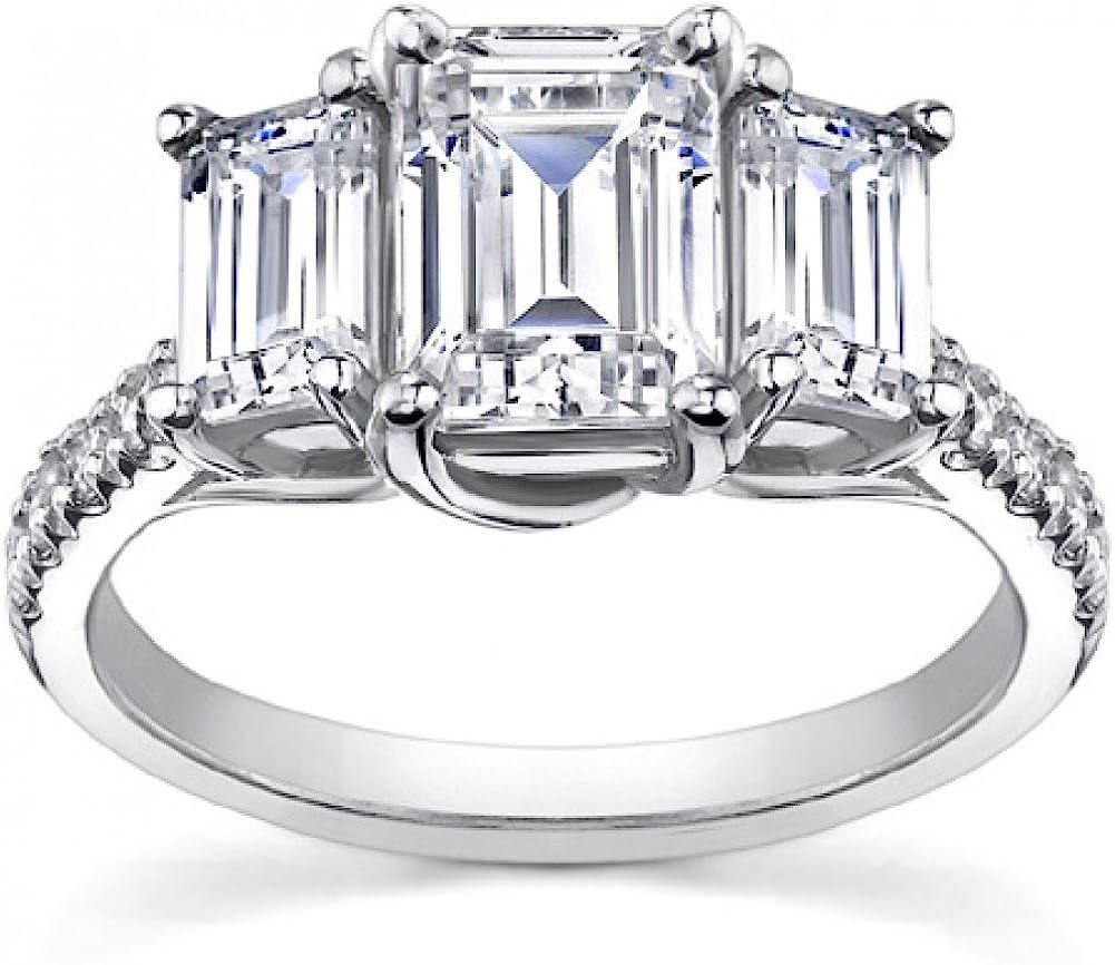 251228020110649_1 Madina Jewelry 2.10 ct Ladies Emerald Cut Diamond Engagement Ring in Platinum - Image 1