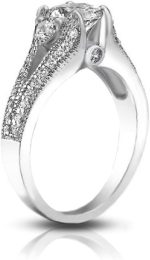 Madina Jewelry 1.49 ct Vintage Style Round Cut Diamond Engagement Ring in Platinum - Image 4