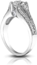 Madina Jewelry 1.49 ct Vintage Style Round Cut Diamond Engagement Ring in 18 kt White Gold - Image 5