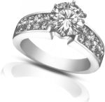 Madina Jewelry 2.00 ct Ladies Two Row Round Cut Diamond Engagement Ring in 14 kt White Gold - Image 3