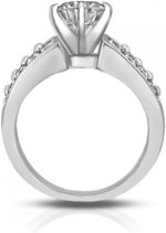 Madina Jewelry 2.00 ct Ladies Two Row Round Cut Diamond Engagement Ring in 14 kt White Gold - Image 4