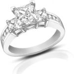 Madina Jewelry 1.53 ct Ladies Princess Cut Diamond Engagement Ring in Platinum - Image 2